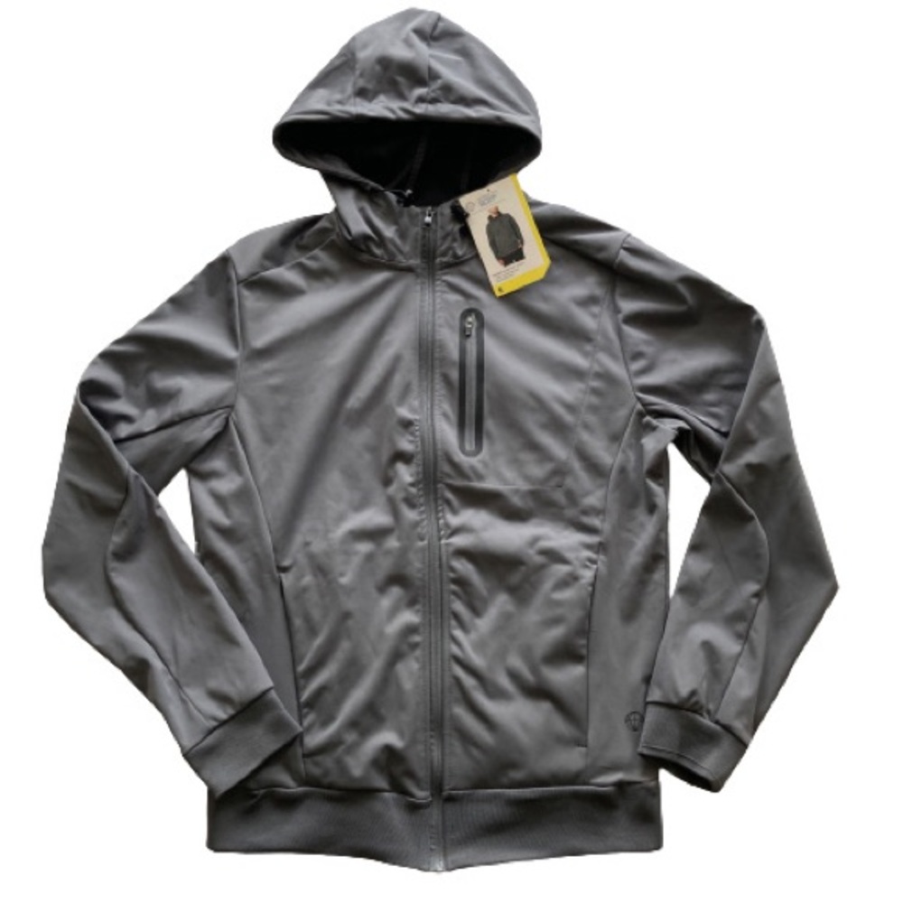 Mondetta Mens Hooded Active Jacket Size Small Charcoal NWT